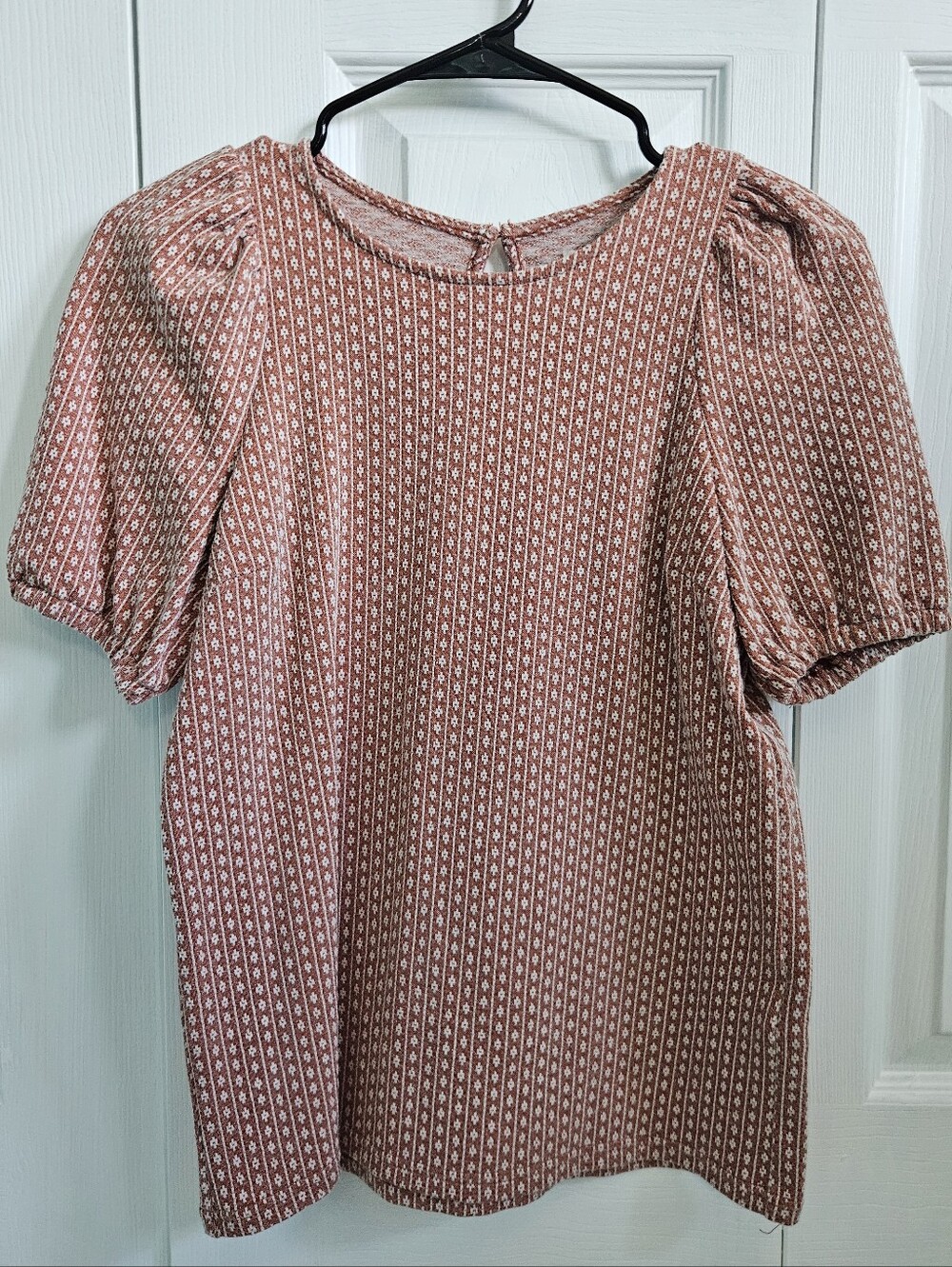 Madewell Rust Pink Puff Sleeve Women's Top
